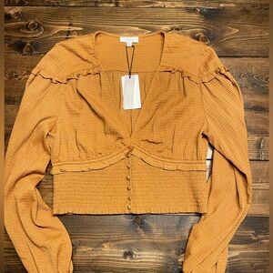 NWT A Loves ADeep V-Neck Ribbed Crop Top